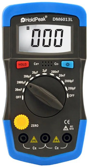 DM6013L Portable Handheld Digital Capacitance Capacitor Meter 1999 Counts Tester 200pF~20mF Data Hold Backlight
