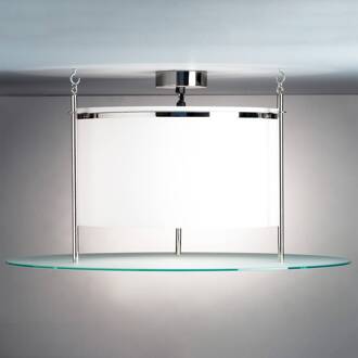 DMB 30 - Plafondlamp van glas opaalwit, gesatineerd, nikkel