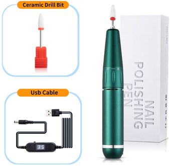 Dmoley 35000Rpm Electric Nail Boor Machine Nail Bestand Frees Voor Manicure Machine Pedicure Gereedschap Elektrische Manicure Set groen