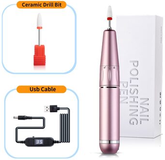 Dmoley 35000Rpm Electric Nail Boor Machine Nail Bestand Frees Voor Manicure Machine Pedicure Gereedschap Elektrische Manicure Set roze