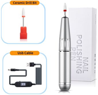 Dmoley 35000Rpm Electric Nail Boor Machine Nail Bestand Frees Voor Manicure Machine Pedicure Gereedschap Elektrische Manicure Set zilver