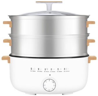 Dmwd 14L Huishoudelijke Elektrische Fornuis 3 Layer Stoomboot Pot Kokend Stoven Pot Crêpe Pannenkoek Maker 304 Rvs 220V 3 laag