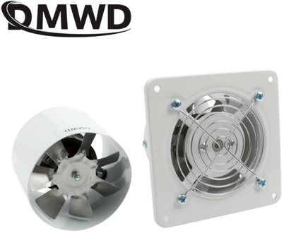 DMWD 4 Inch Kitchen Toilet Exhaust Fan Ventilator 4" Window Bathroom Hanging Wall Duct Air Blower 100MM Metal Pipe Exhauster 20W