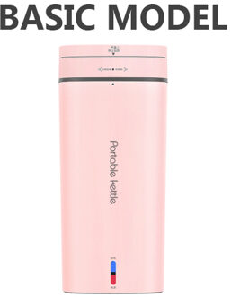 Dmwd Draagbare Elektrische Waterkoker 500Ml Thermische Cup Koffie Ketel Isolatie Water Fles Voor Reizen Keuken Apparaat 100-240V Basic roze