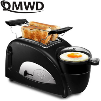 DMWD Electric Toaster Oven Fried Egg Omelette Frying Pan Eggs Cooker Boiler Food Steamer Sandwich Bread Breakfast Baking Machine