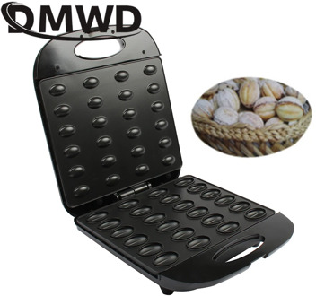 DMWD Electric Walnut Cake Maker Automatic Mini Nut Waffle Bread Baking Machine Bakeware Sandwich Iron Toaster Breakfast Pan Oven