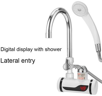 Dmwd Elektrische Onmiddellijke Douche Boiler Instant Water Kraan Keuken Elektrische Kraan Water Verwarming Momentane Heater 3000W met douche Lateral