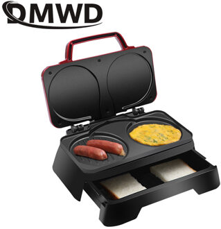 Dmwd Elektrische Wafelijzer Muffin Taart Dorayaki 3-In-1 Ontbijt Machine Huishoudelijke Gebakken Eieren Sandwich Broodrooster Crêpe grill Eu Ons