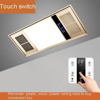 Dmwd Led Bad Heater Plafondlamp Badkamer Ventilator Ventilator & Cold Wind Snelle Verwarming Kachel Radiator Warmer Extractor touch switch goud