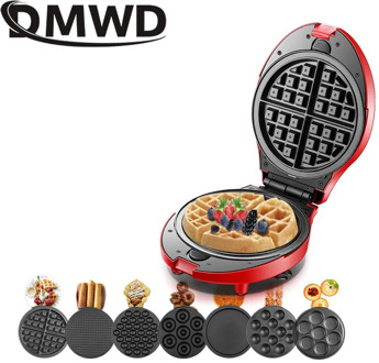 DMWD Multifunction Waffle Maker Electric Doughnut Ice Cream Cone Grill Cake Oven Pan Eggette Machine 7 Plates Optional 3 EU Plug