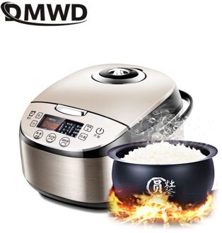 Dmwd Multifunctionele 4L Intelligente Rijstkoker Elektrische Voedsel Steamers Automatische Cake Maker Reservering 0-24 Uur Top