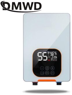 Dmwd Muur Gemonteerde Elektrische Instant Tankless Boiler Badkamer Momentane Thermostaat Verwarming Douche Led Display 6000W Bourgondië