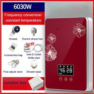 Dmwd Muur Gemonteerde Elektrische Instant Tankless Boiler Badkamer Momentane Thermostaat Verwarming Douche Led Display 6000W geel