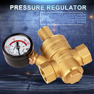 DN15 1/2 "Messing Water Drukverlagende 0.05-0.8Mpa Regulator Valve Verstelbare Draad Water Drukregelaar Met Gauge Meter