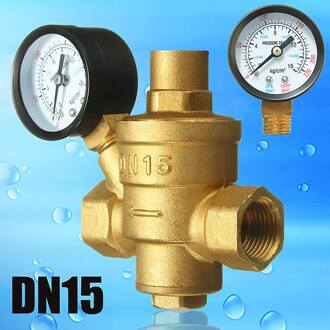 DN15 1/2 "Verstelbare Messing Water Drukregelaar Drukverlagende Behoud Kleppen Met Gauge Meter Voor Hydraulische