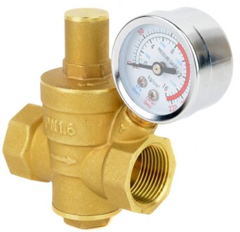 DN20 3/4 "Messing Water Drukverlagende Behoud Kleppen Regulator Mayitr Verstelbare Overdrukventielen Met Gauge Meter 85*63mm