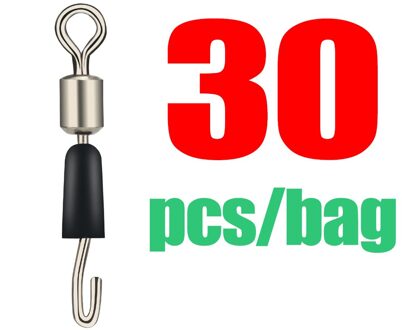 Dndyuju 30/50 Stks/partij Ball Bearing Swivel Solid Ringen Vissen Connector Oceaan Boot Vissen Haken Quick Fast Link Connector 30stk / Size L