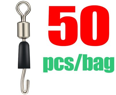 Dndyuju 30/50 Stks/partij Ball Bearing Swivel Solid Ringen Vissen Connector Oceaan Boot Vissen Haken Quick Fast Link Connector 50stk / Size S