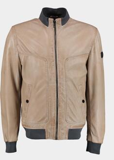 Dnr Lederen jack bruin leather jacket 52359/3 Beige - 50