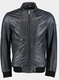 Dnr Lederen jack leather jacket 52284/780 Blauw