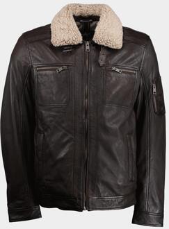 Dnr Lederen jack leather jacket 52427/580 Bruin - 54