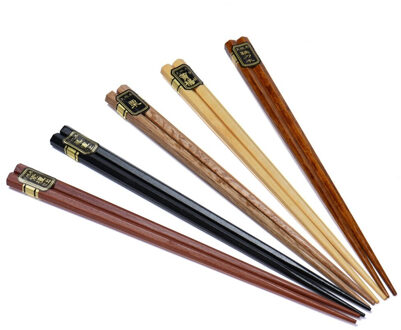 Doatry 5 Pairs Japanse Koreaanse Herbruikbare Eetstokjes Natuurlijke Beukenhout Eetstokjes Chinese Set Handgemaakte Pack