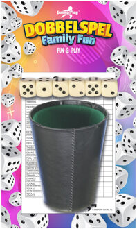 Dobbelspel met beker - inclusief 6x dobbelstenen en scoreblok - speelset