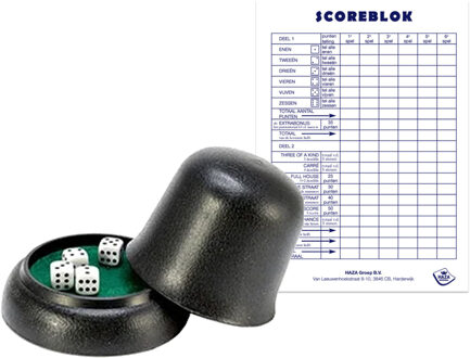 Dobbelstenen set met beker en scoreblok - dobbelspellen - camping/vakantie