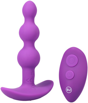Doc Johnson Beaded Vibe - Siliconen Anale Plug met Afstandsbediening