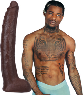 Doc Johnson Damion Dayski - Realistic ULTRASKYN Dildo - 12 / 30 cm - Chocolade