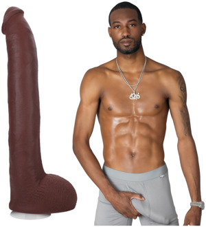 Doc Johnson Hollywood Cash - Realistische ULTRASKYN Dildo - 11 / 29 cm - Chocolade