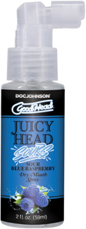 Doc Johnson Juicy Head - Dry Mouth Spray - Sour Blue Raspberry - 2 fl oz / 60 ml