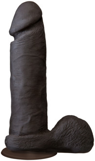 Doc Johnson Realistische Cock met Ballen - Verwijderbare VacULock Zuignap - ULTRASKYN - 8 / 21 cm - Chocolade