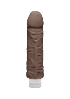 Doc Johnson Shakin' D - Vibrerende Realistische ULTRASKYN Dildo - 7 / 18 cm - Chocolade