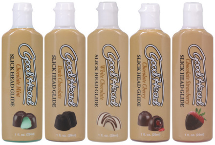 Doc Johnson Slick Head Glide - Chocolates - 5 Pack - 1 fl oz / 29 ml