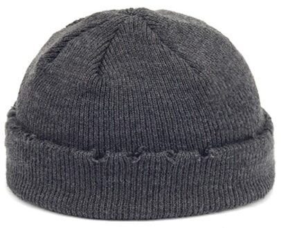 Docker Gebreide Hoeden Voor Vrouwen Gildkruid Mannen Beanie Hat Winter Retro Brimless Meloen Cap Manchet Docker Visser Mutsen Hoeden Voor mannen grijs