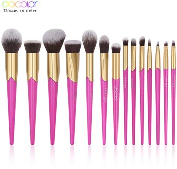 Docolor 14 Pcs Beauty Make-Up Kwasten Set Cosmetische Foundation Powder Blush Brush Oogschaduw Wenkbrauw Lip Make Up Brush Kit Maquiagem