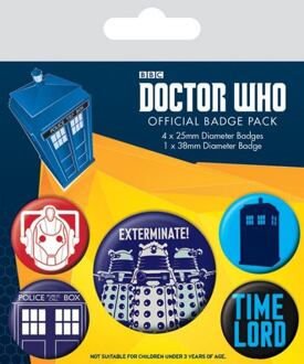 DOCTOR WHO 5 Pack Badges Exterminate