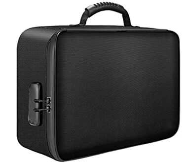 Document Tas Met Slot, Brandwerende 3-Laag Met Rits Voor Laptops zwart