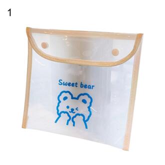 Document Tas Transparante Anti-Verloren Pvc Transparante Waterdichte Meisjes Schattige Beer Cosmetische Multifunctionele Tas Voor Student Document ba 1