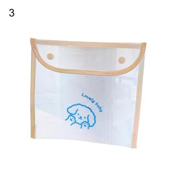 Document Tas Transparante Anti-Verloren Pvc Transparante Waterdichte Meisjes Schattige Beer Cosmetische Multifunctionele Tas Voor Student Document ba 3