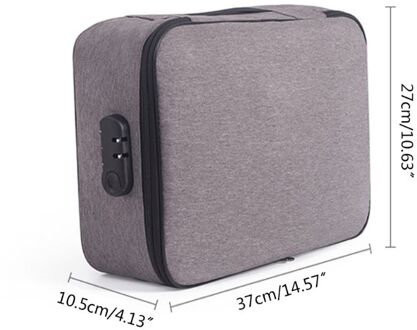 Document Ticket Tas Met Cijferslot Grote Capaciteit Waterdichte Home Reizen Meisjes Liefde 2 Layers grijs