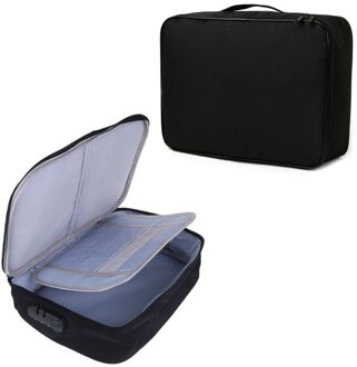 Document Ticket Tas Waterdichte 2 Lagen Combinatie Slot Voor Home Reizen zwart