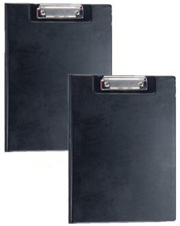 Documenten Clipboard in A4 formaat - 12x stuks - Zwart - pvc - Klembord - Kantoor - 21 x 29 cm