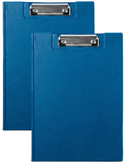 Documenten Clipboard in A4 formaat - 2x - Blauw - pvc - Klembord - Kantoor - 21 x 29 cm