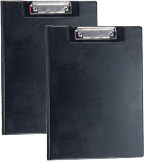 Documenten Clipboard in A4 formaat - 2x - Zwart - pvc - Klembord - Kantoor - 21 x 29 cm
