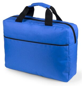 Documententas/aktetas - blauw - 1 hoofdvak - 38 x 30 x 9 cm - polyester