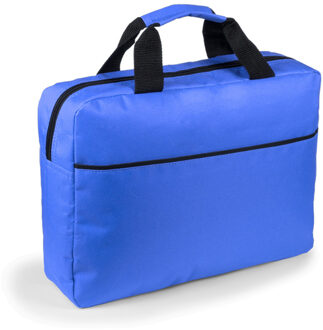 Documententas - blauw - aktetas - 1 hoofdvak - 38x30x9 cm - polyester