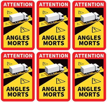 Dode Hoeken Op Zware Voertuigen-Waterdichte Sticker L.170 X H.250 Frankrijk Opmerking Singe Voor Mensen Veilig Dagelijks Gebruik Transport verbod