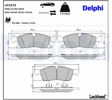 Dodge Jeu De Plaquettes De Frein LP2275